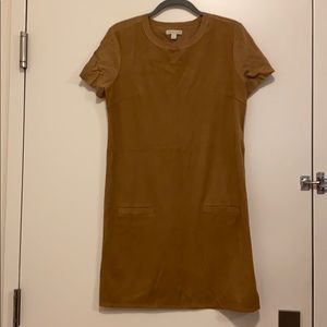 NY&Co Tan suede and stretch dress